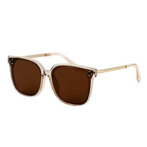 SNDIA Polarized Oversized Sunglasses Women | Stylish & Lightweight Premium Glasses | Rose Gold frame for Casual Wear