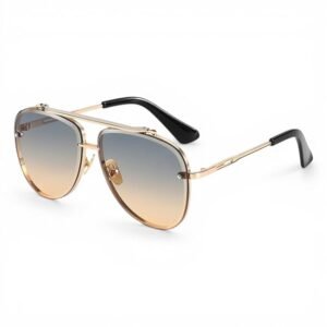 ELEGANTE UV Protected Driving Vintage Pilot Gradient Metal Body Aviator Sunglasses for Men and Women