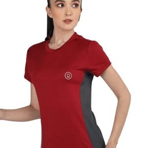 CHKOKKO Gym Tshirt for Women Workout Dry Fit t Shirt Sports Tshirt Lightweight Round Neck Breathable Half Sleeve Activewear Mesh Running Yoga Tops for Woman