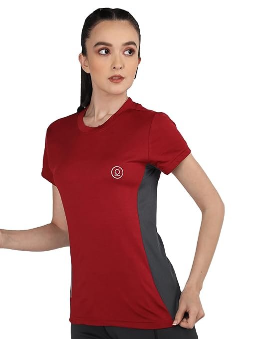 CHKOKKO Gym Tshirt for Women Workout Dry Fit t Shirt Sports Tshirt Lightweight Round Neck Breathable Half Sleeve Activewear Mesh Running Yoga Tops for Woman