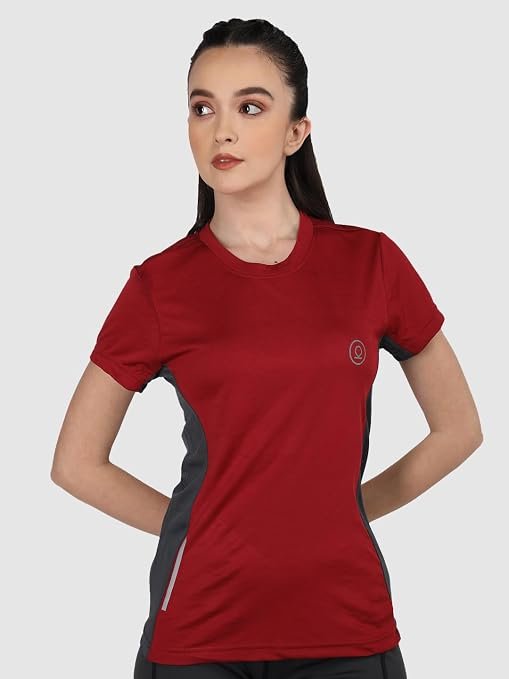 CHKOKKO Gym Tshirt for Women Workout Dry Fit t Shirt Sports Tshirt Lightweight Round Neck Breathable Half Sleeve Activewear Mesh Running Yoga Tops for Woman - Image 2