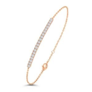 MINUTIAE Bracelet Oval Shape Solitaire Cut Diamond Crystals Cubic Zirconia Adjustable for Women & Girls Jewelry for Gift