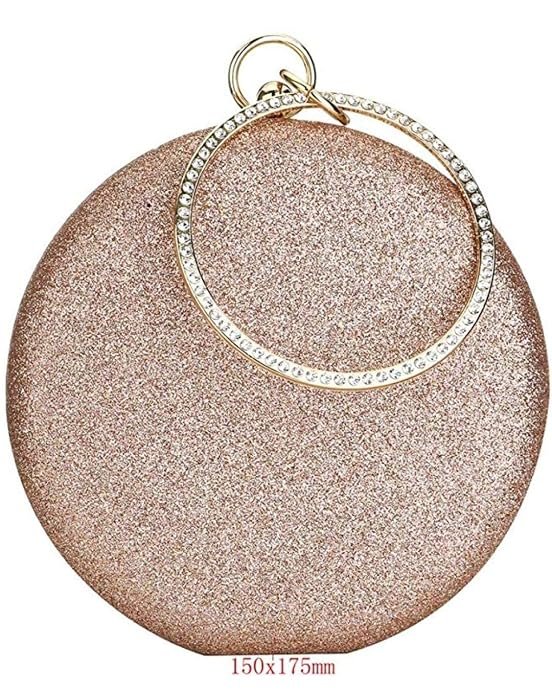 TOOBA Handicraft Women's Round Shape Clutch Bag Purse | Stylish Bag, Bridal Purse & Party Handbag Design with Ring Handle – Wedding & Special Occasion Clutch - Image 2