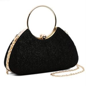 INOVERA (LABEL) Hand Clutches for Women and Girls - Stylish Ladies Party Wedding Clutch Purse with Ring Handle and Chain Strap