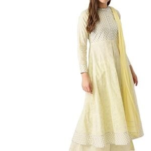 MANHAREE | Women's Rayon Anarkali Kurta with Pant & Dupatta Set