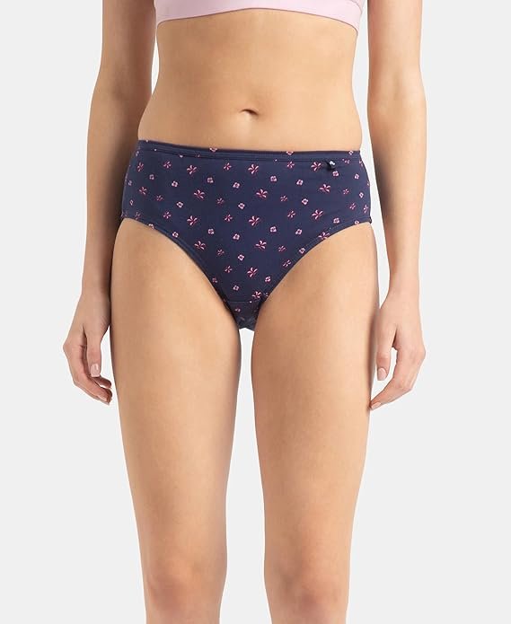 Jockey 1406 Women's High Coverage Super Combed Cotton Mid Waist Hipster with Concealed Waistband and Stay Fresh Treatment (Pack of 3_Colors & Prints May Vary) - Image 2
