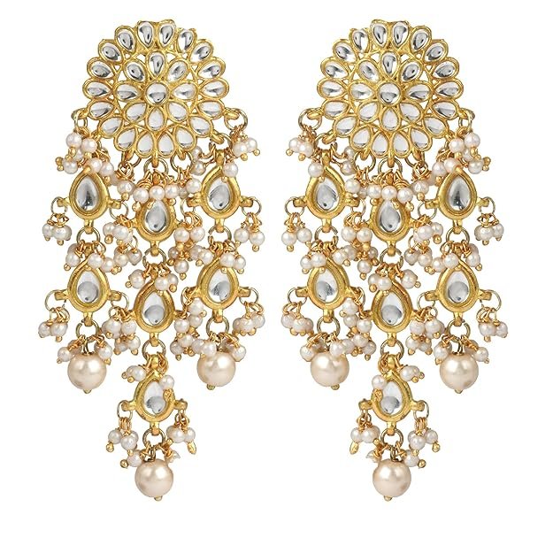 Karatcart Womens Gold Plated Kundan Tassel Earrings