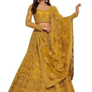 Solid Pattern Net Lehenga Choli for Women and Girls | Minimalist Ethnic Wear Plain Ghagra Choli with Matching Dupatta