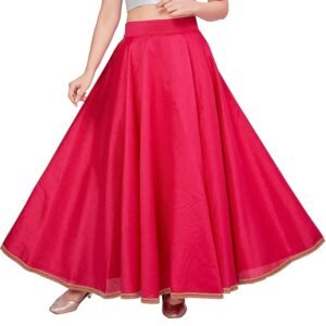 Studio Shringaar Women's Poly Silk Skirt/Lehenga With 8 Meters Maxi Flare (Double Ghera)