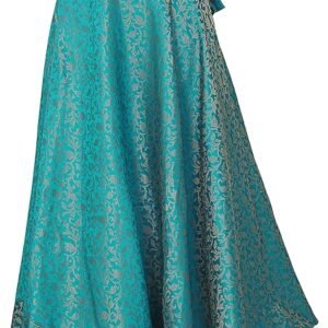Studio Shringaar Women's Readymade Banarasi Brocade Maxi Skirt Lahenga Ghaghra.