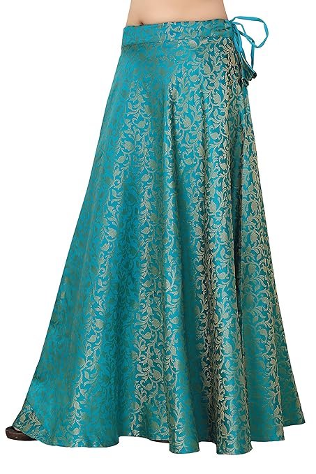 Studio Shringaar Women's Readymade Banarasi Brocade Maxi Skirt Lahenga Ghaghra. - Image 2