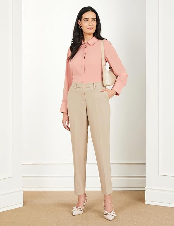Symbol Premium Women's Slim Fit 4-Way Stretch Formal Trousers (Flexi-Waist | Easy Care | Desk-to-Dinner) (Available in Plus Sizes) - Image 3