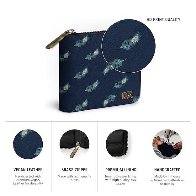 DailyObjects Women's Zip Wallet | Made with Vegan Leather Material | Carefully Handcrafted | Holds up to 8 Cards | Slim and Easy to Fit in Pocket | Coin Pocket with Button Closure | Carefully Handcrafted - Image 3